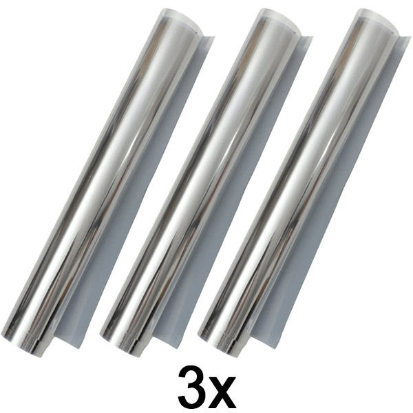 3x Zrcalna folija za zasebnost oken – 45×200 cm, brez potrebe po orodju | FOILBLISS