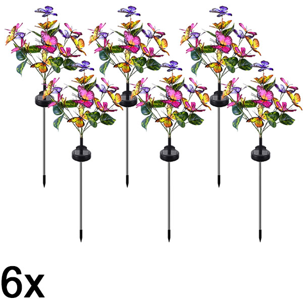 6x Zunanje solarne luči z metulji | FLUTIX